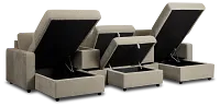 Addie Gray Fabric 6-piece Home Theater With Storage Consoles