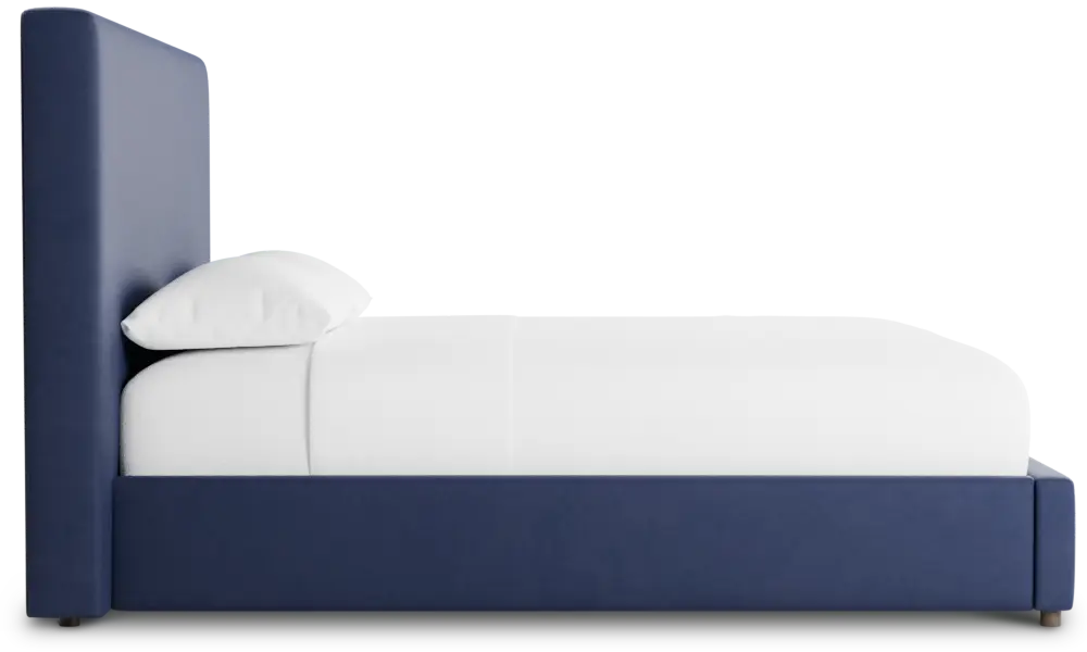 Grayton Joya Dark Blue 54" Upholstered Platform Bed Grayton Joya Dark Blue 54" Upholstered Platform Bed