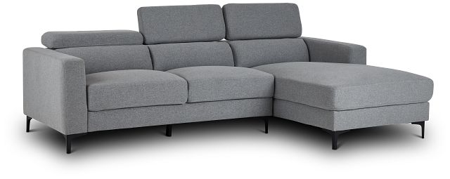 Trenton Light Gray Fabric Right Chaise Sectional (5)