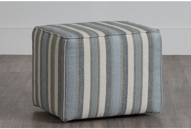 Abode Green Fabric Accent Pouf
