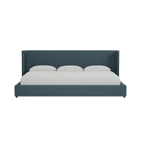 Captiva Elevation Dark Blue 48" Upholstered Shelter Bed