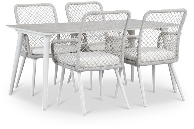 Andes White Rectangular Table & 4 Chairs (0)