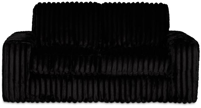 Teddy Black Fabric Loveseat
