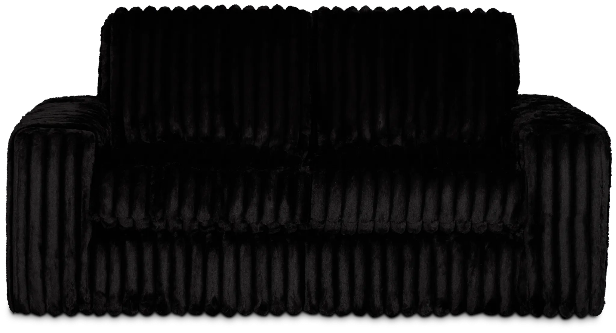 Teddy Black Fabric Loveseat