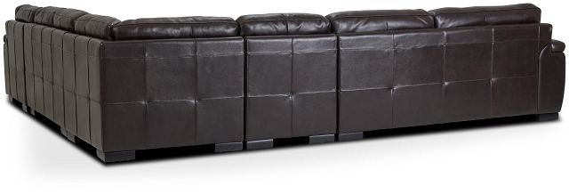 Braden Dark Brown Leather Large Right Chaise Sectional