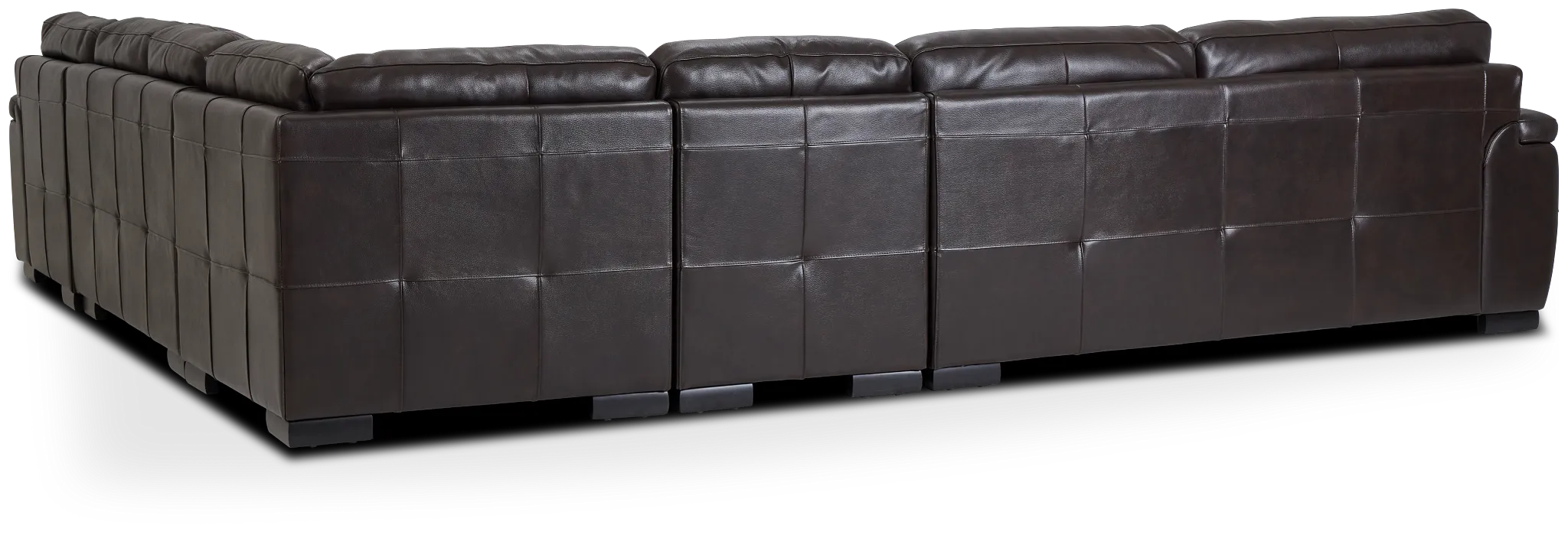 Braden Dark Brown Leather Large Right Chaise Sectional