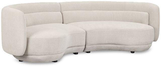 Presley Light Gray Fabric 2-piece Modular Sectional