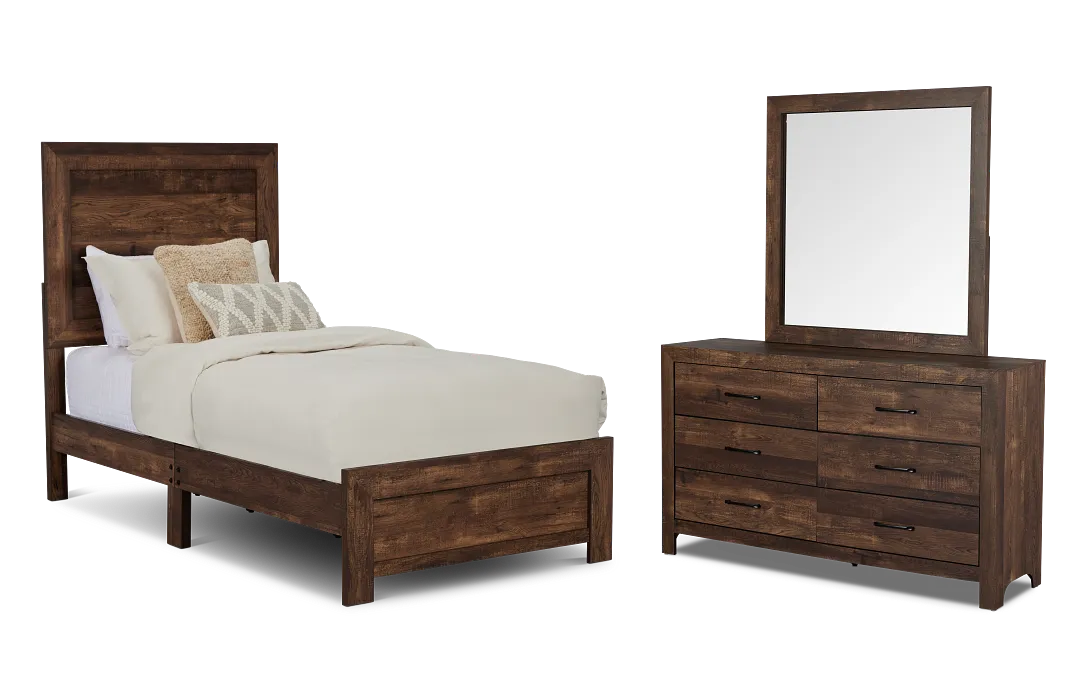 Ollie Dark Tone Panel Bedroom