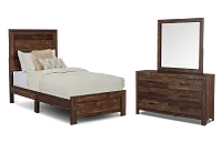 Ollie Dark Tone Panel Bedroom