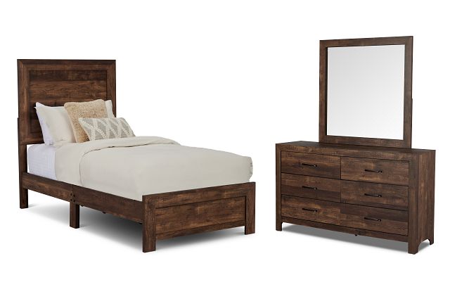 Ollie Dark Tone Panel Bedroom