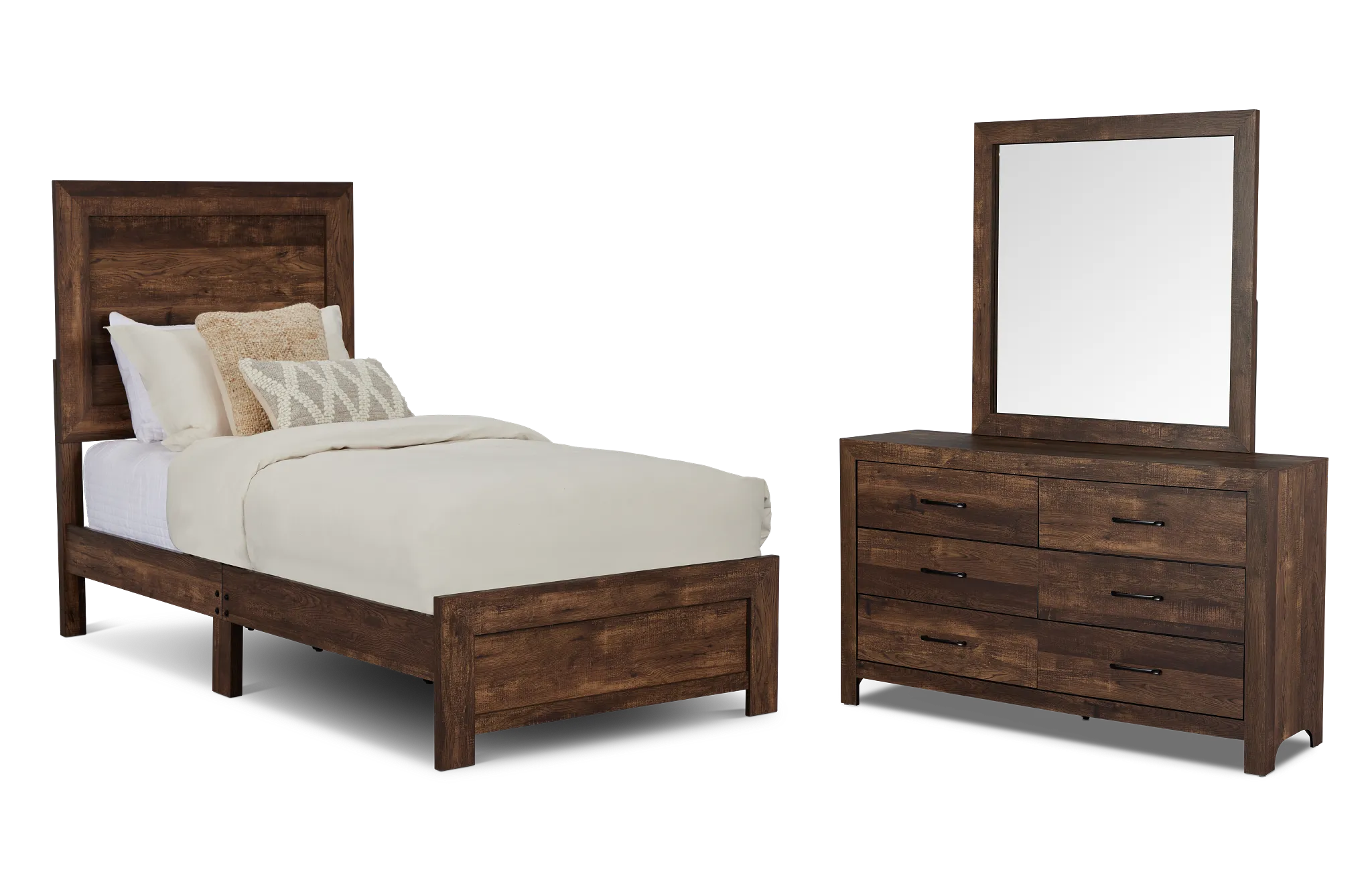 Ollie Dark Tone Panel Bedroom