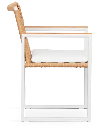 Sunrise White Teak Arm Chair
