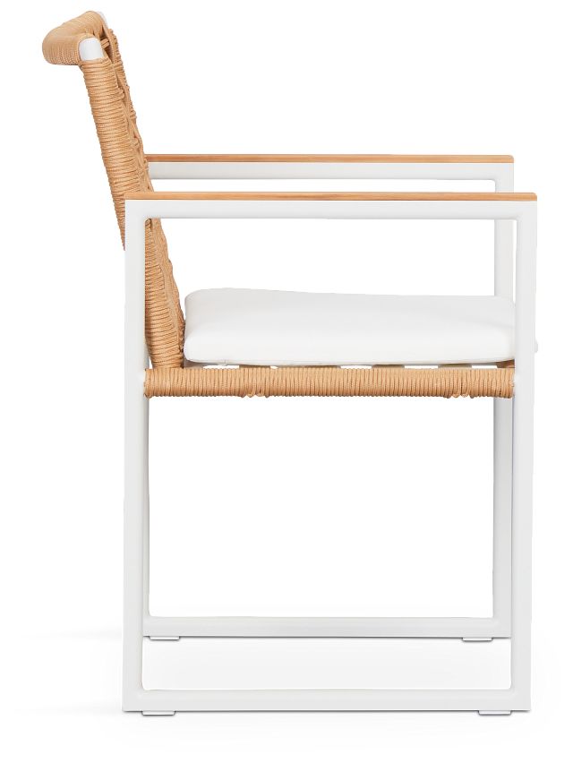 Sunrise White Teak Arm Chair