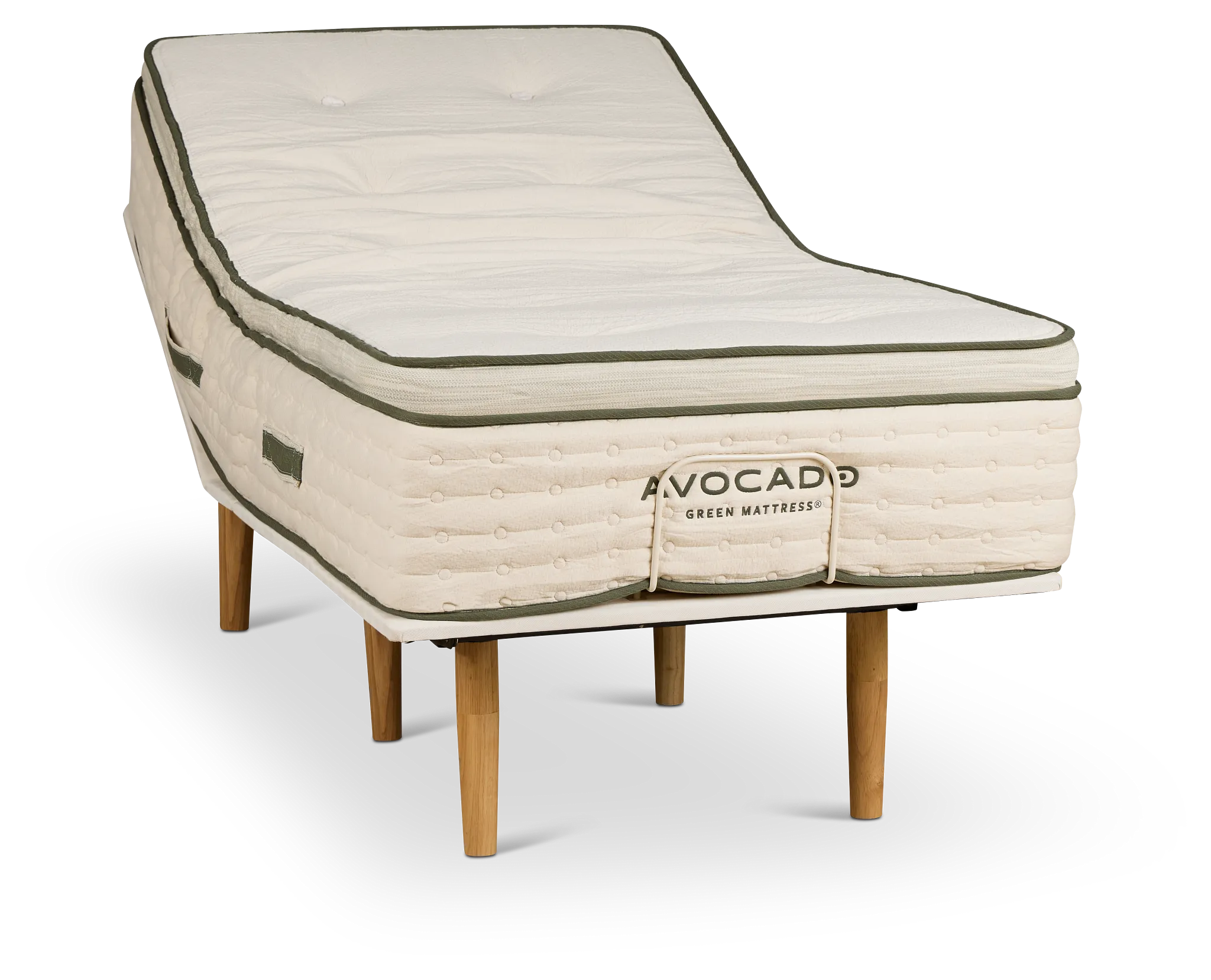Avocado Green Cushion Firm Eco Adjustable Mattress Set