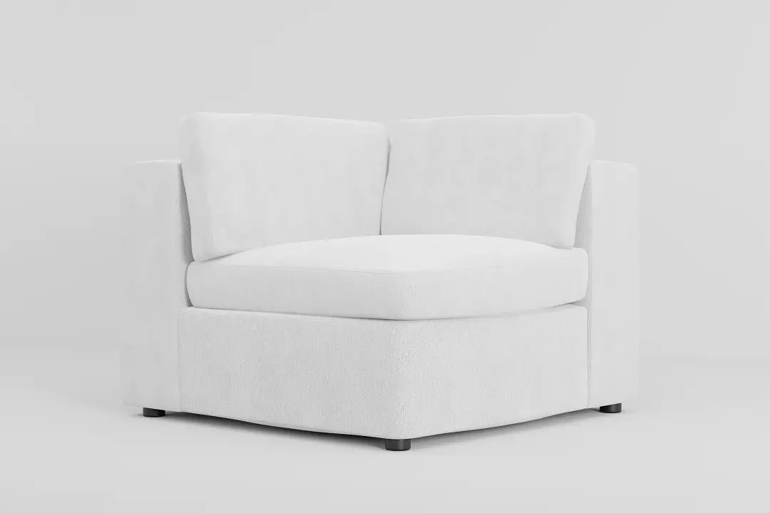 Destin Revenue White Fabric Corner Chair Destin Revenue White Fabric Corner Chair