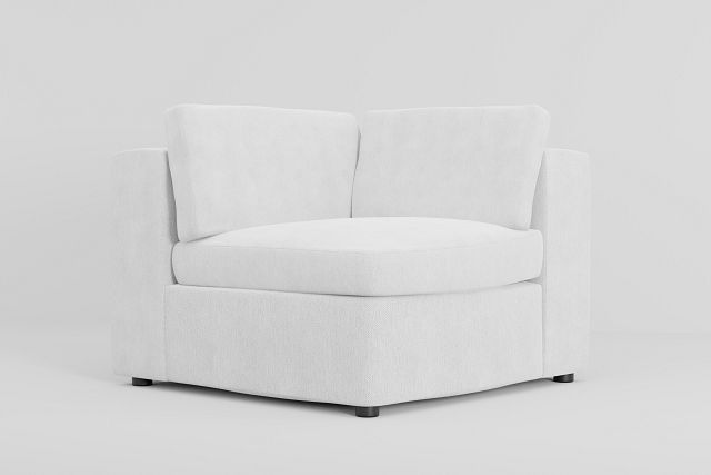 Destin Revenue White Fabric Corner Chair