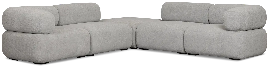 Celeste Light Gray Fabric 5-piece Modular Sectional With Corner Ottoman