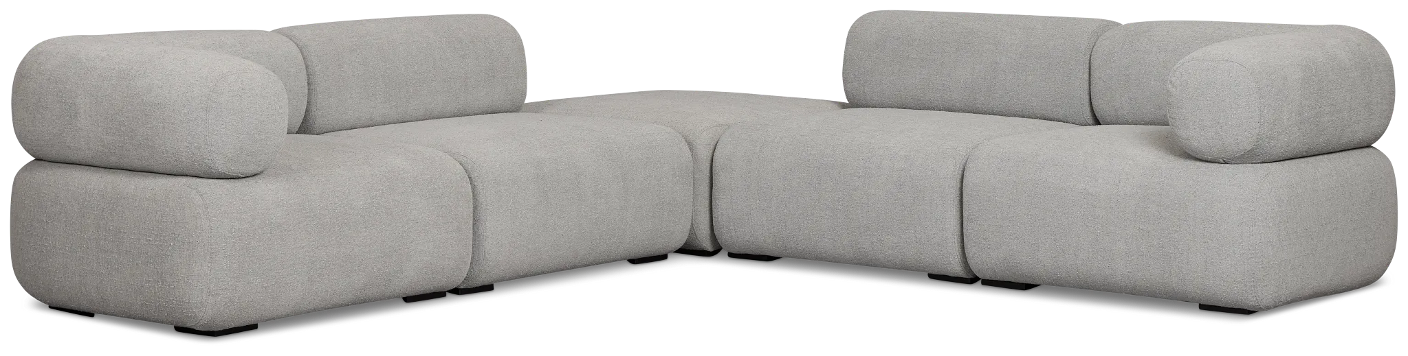 Celeste Light Gray Fabric 5-piece Modular Sectional With Corner Ottoman