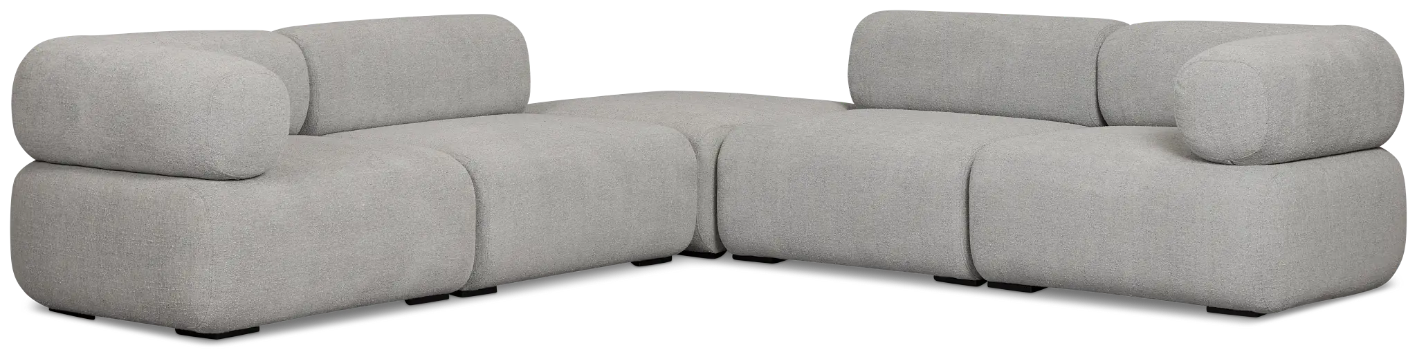 Celeste Light Gray Fabric 5-piece Modular Sectional With Corner Ottoman Celeste Light Gray Fabric 5-piece Modular Sectional With Corner Ottoman