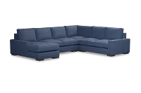 Edgewater Revenue Dark Blue Medium Left Chaise Sectional