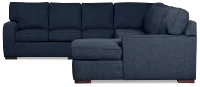 Sinclair Dark Blue Fabric Righ Chaise Cooling Memory Foam Sleeper Sectional