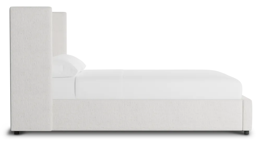 Captiva Linen Light Beige 48" Upholstered Shelter Bed