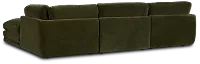Jules Green Velvet 4-piece Right Facing Bumper Sectional