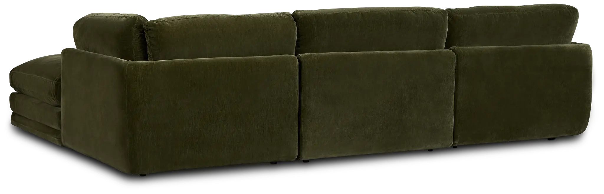 Jules Green Velvet 4-piece Right Facing Bumper Sectional Jules Green Velvet 4-piece Right Facing Bumper Sectional