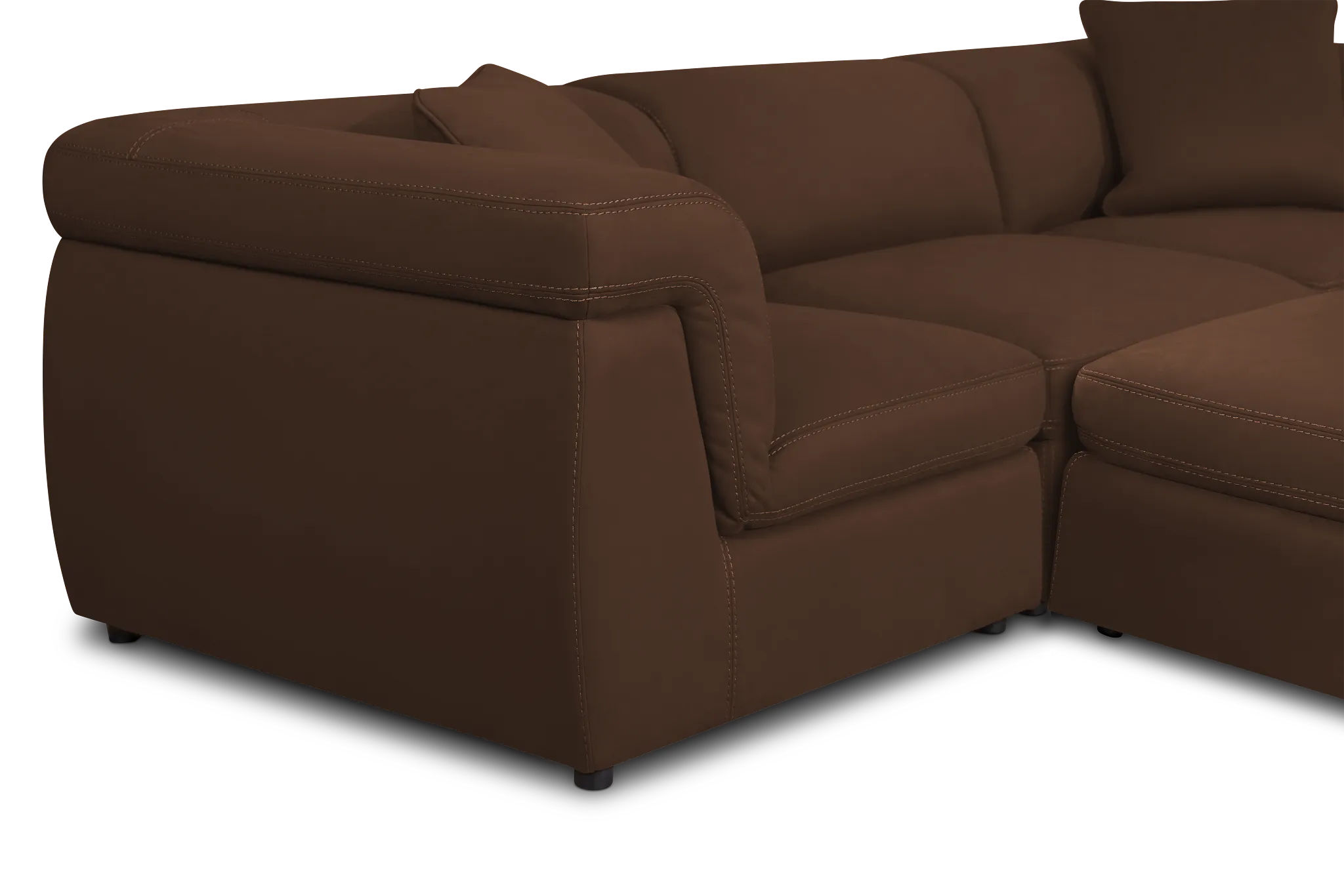 Aria Dark Brown Micro Immersive 10-piece Pit Sectional W/2 Speakers