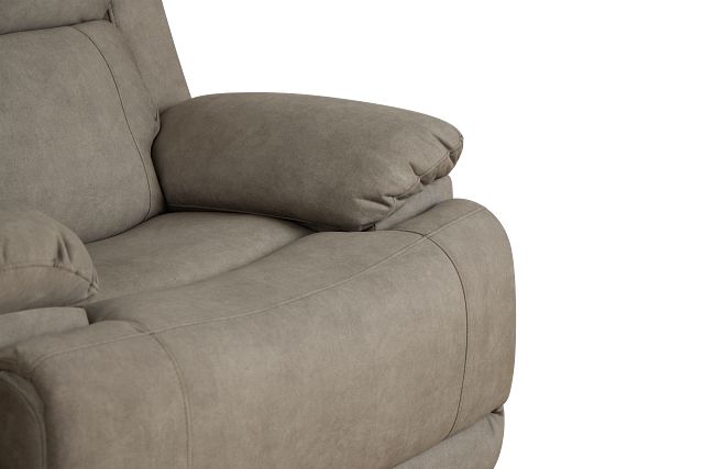 Benson Beige Micro Power Recliner