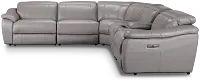 Marion Gray Lthr/vinyl Medium Dual Power 2-arm Reclining Sectional