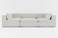 Destin Lucy Light Beige Fabric 6-piece Pit Sectional