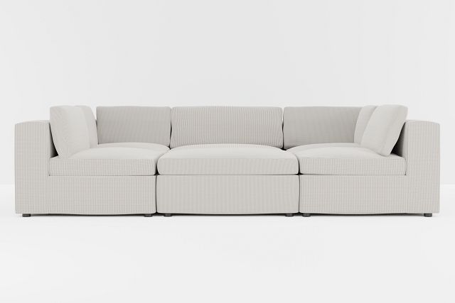 Destin Lucy Light Beige Fabric 6-piece Pit Sectional