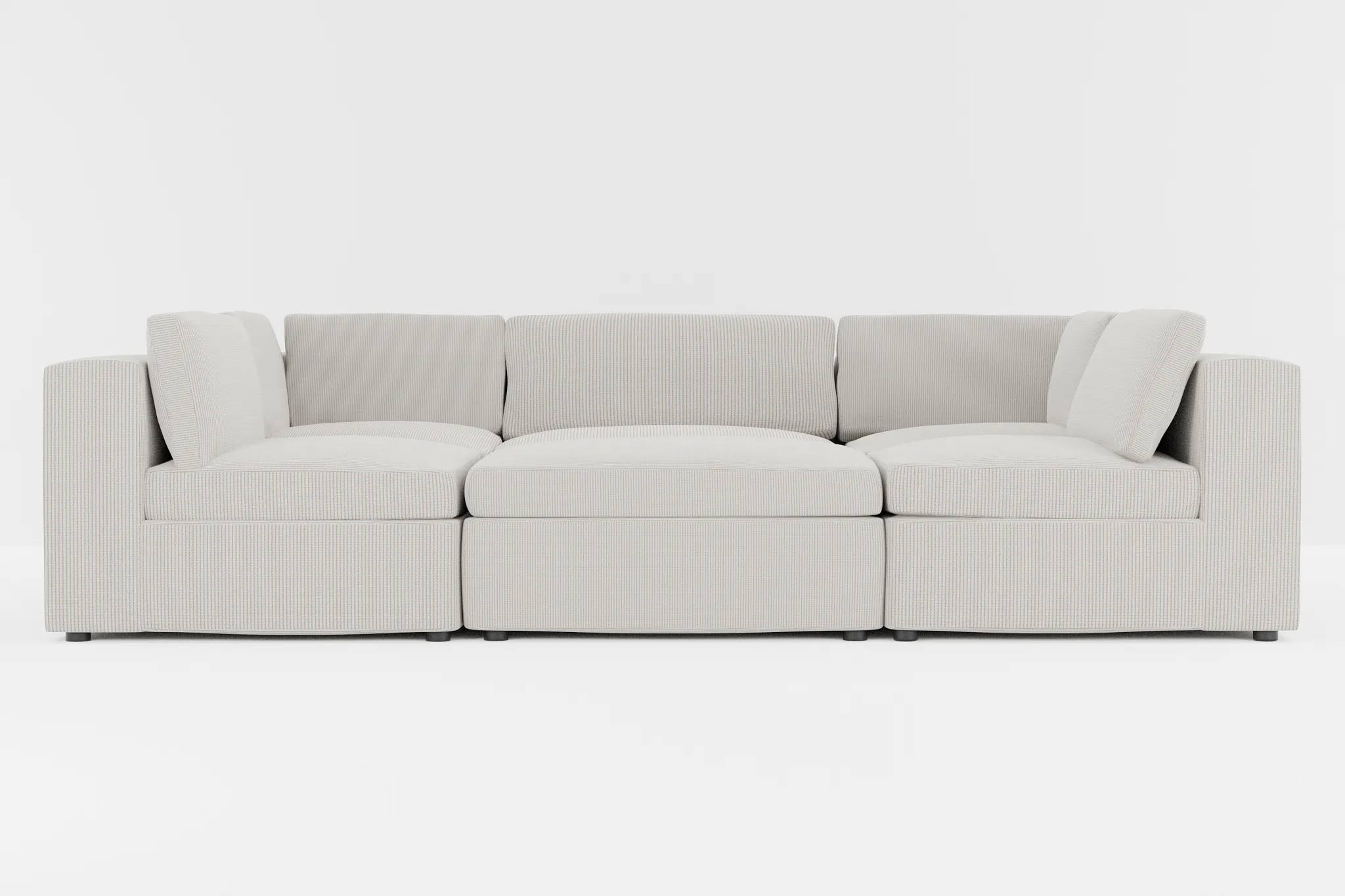 Destin Lucy Light Beige Fabric 6-piece Pit Sectional