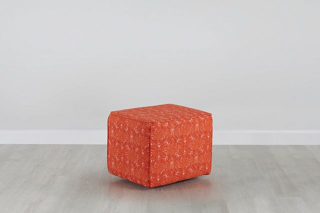 Atlantic Orange Fabric Indoor/outdoor Accent Ottoman