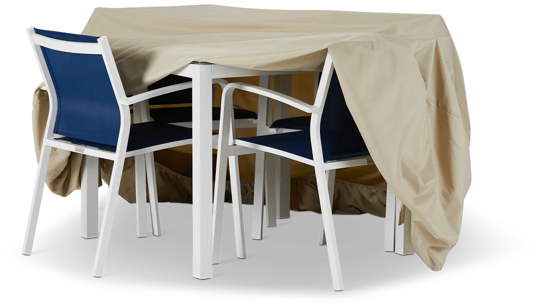 Khaki Round Table & 4 Chairs Outdoor Cover