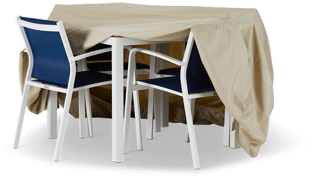 Khaki Square Table & 4 Chairs Outdoor Cover