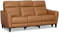 Keaton Brown Lthr/vinyl Power Reclining Sofa W/ Power Headrest