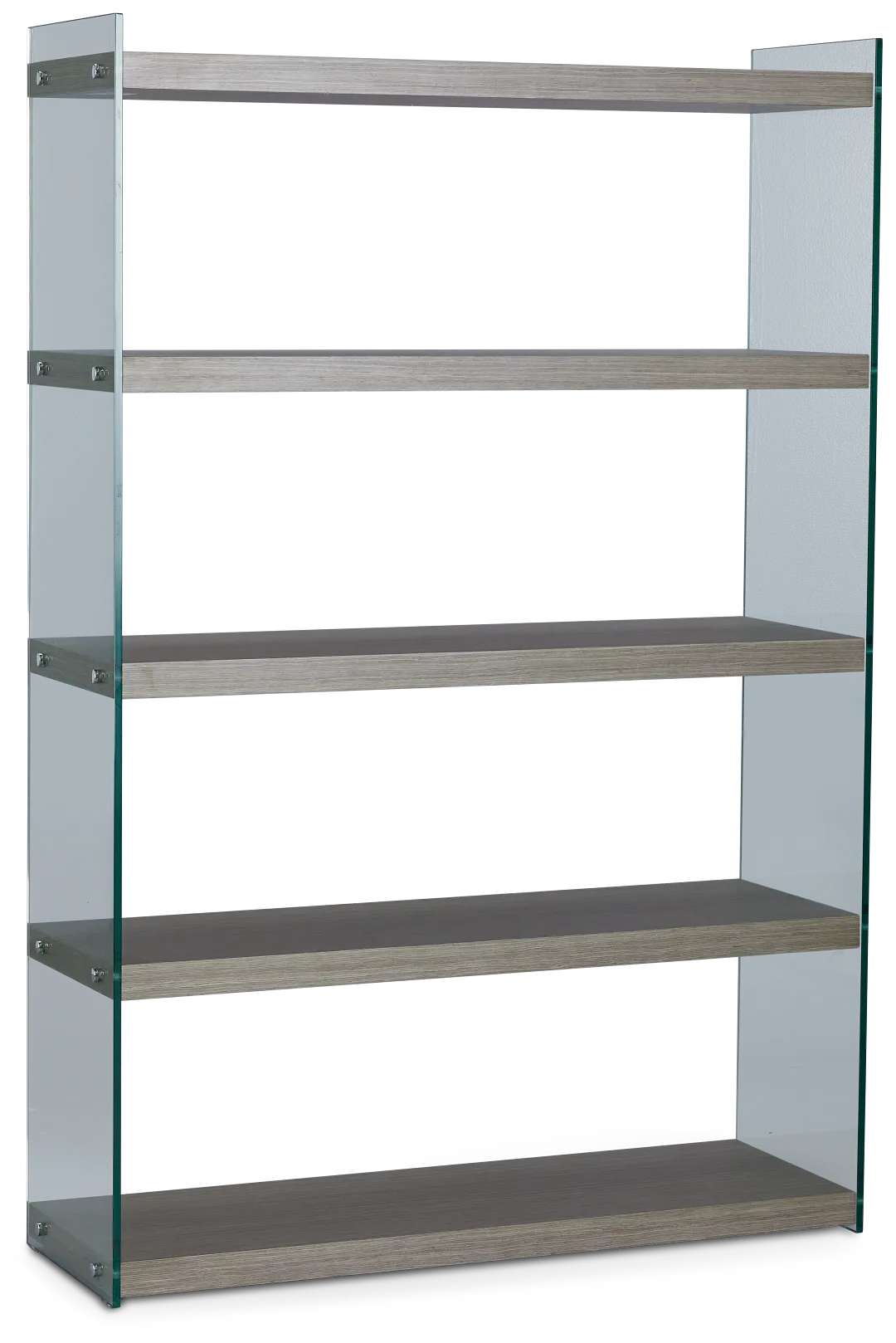 Olympia Gray Glass Bookcase