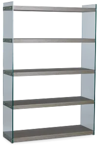 Olympia Gray Glass Bookcase