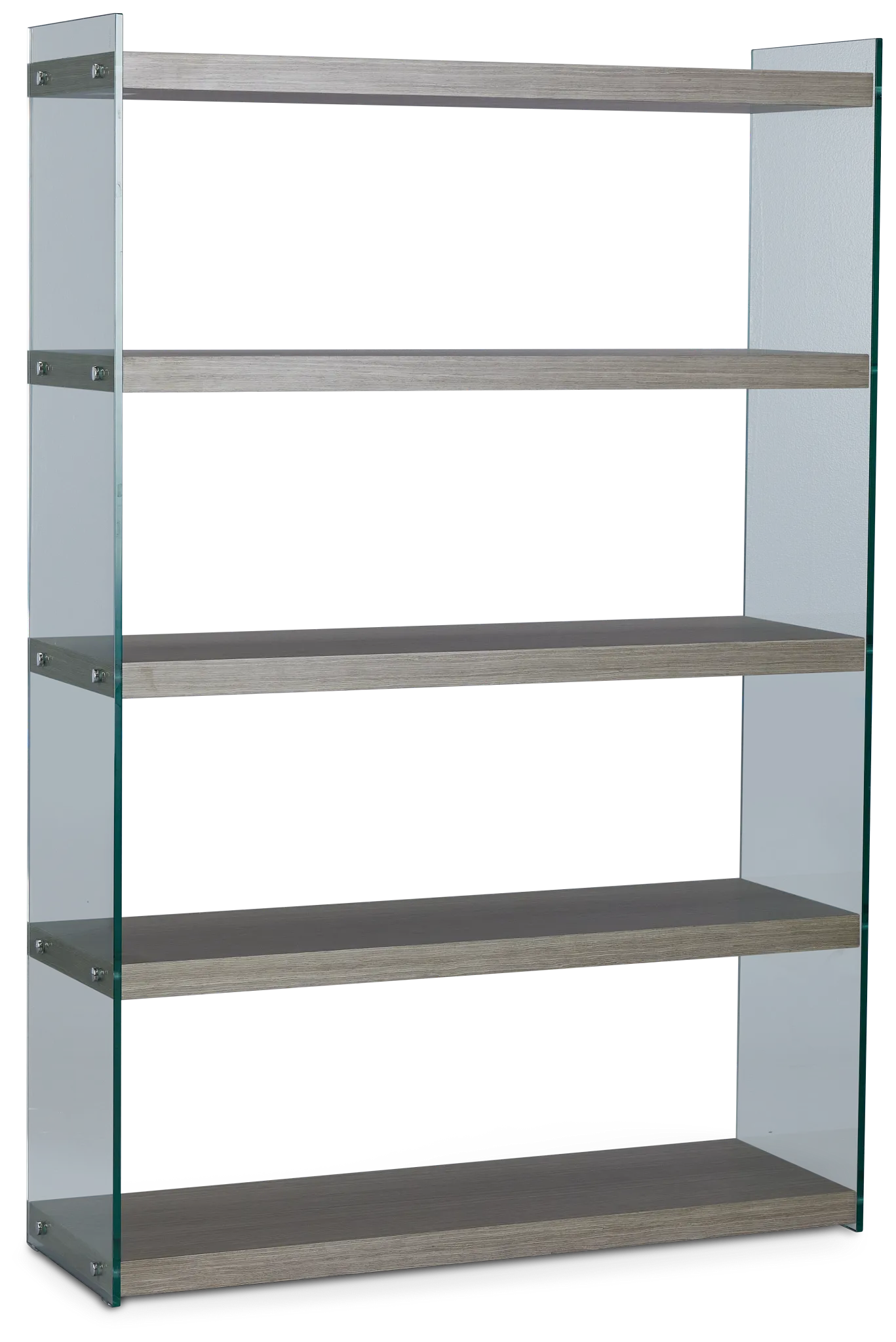 Olympia Gray Glass Bookcase