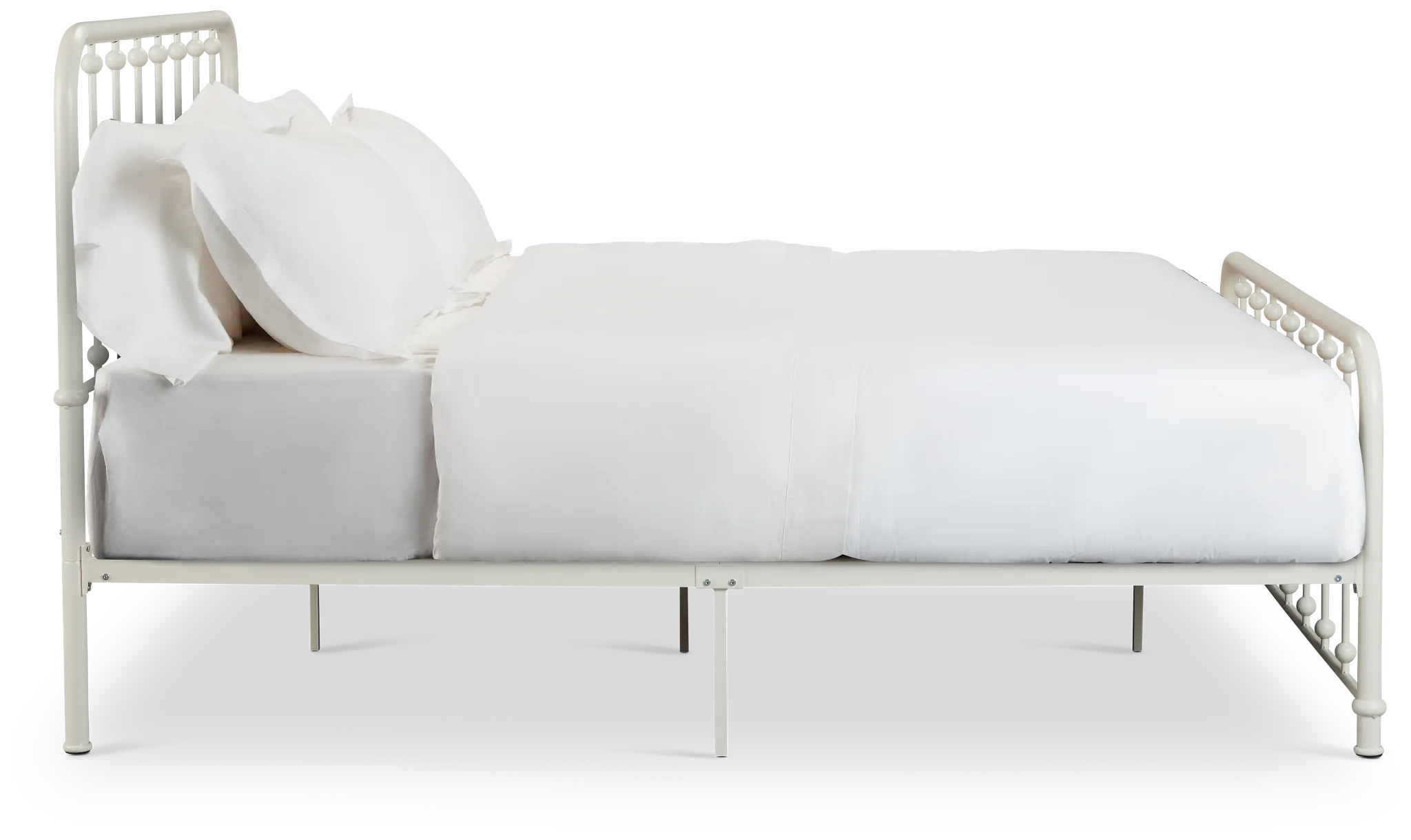 Rory White Metal Panel Bed