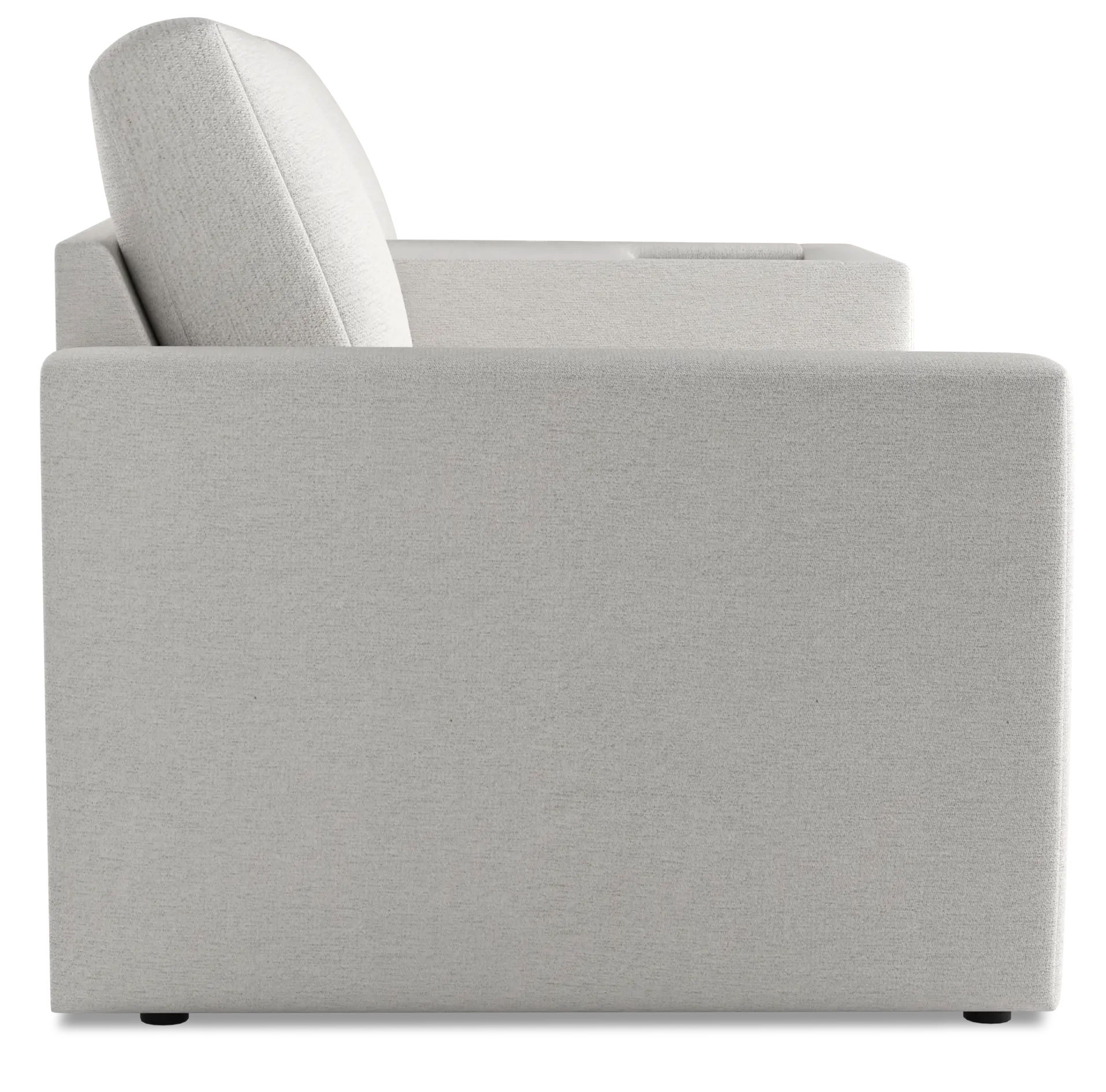 Citymod White Fabric 3-piece Modular Sofa With Media Console Citymod White Fabric 3-piece Modular Sofa With Media Console