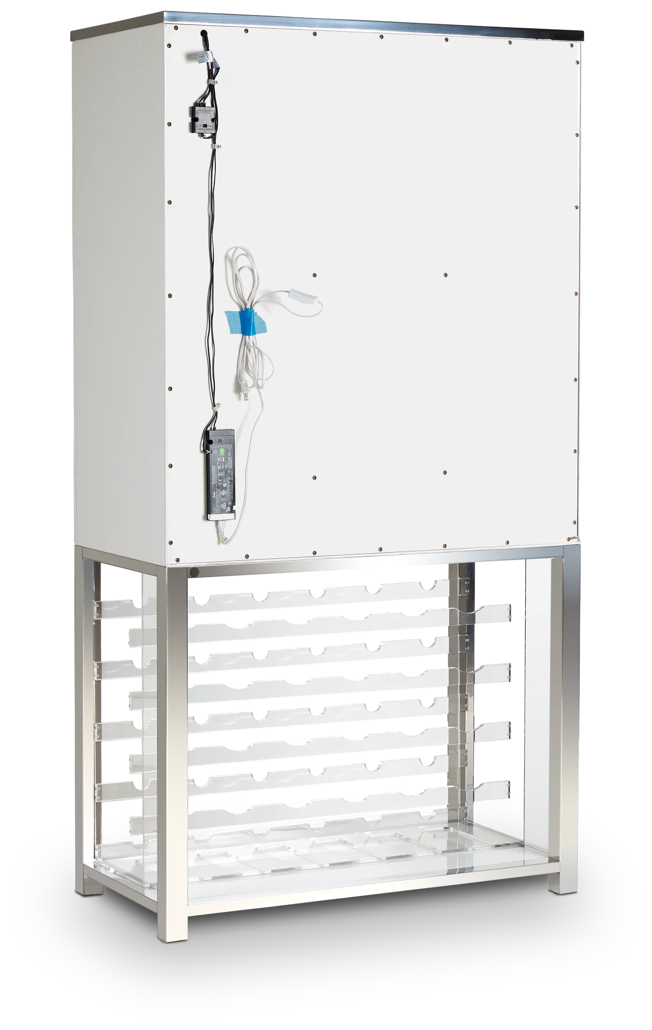 Miami White Bar Cabinet With Wine Rack