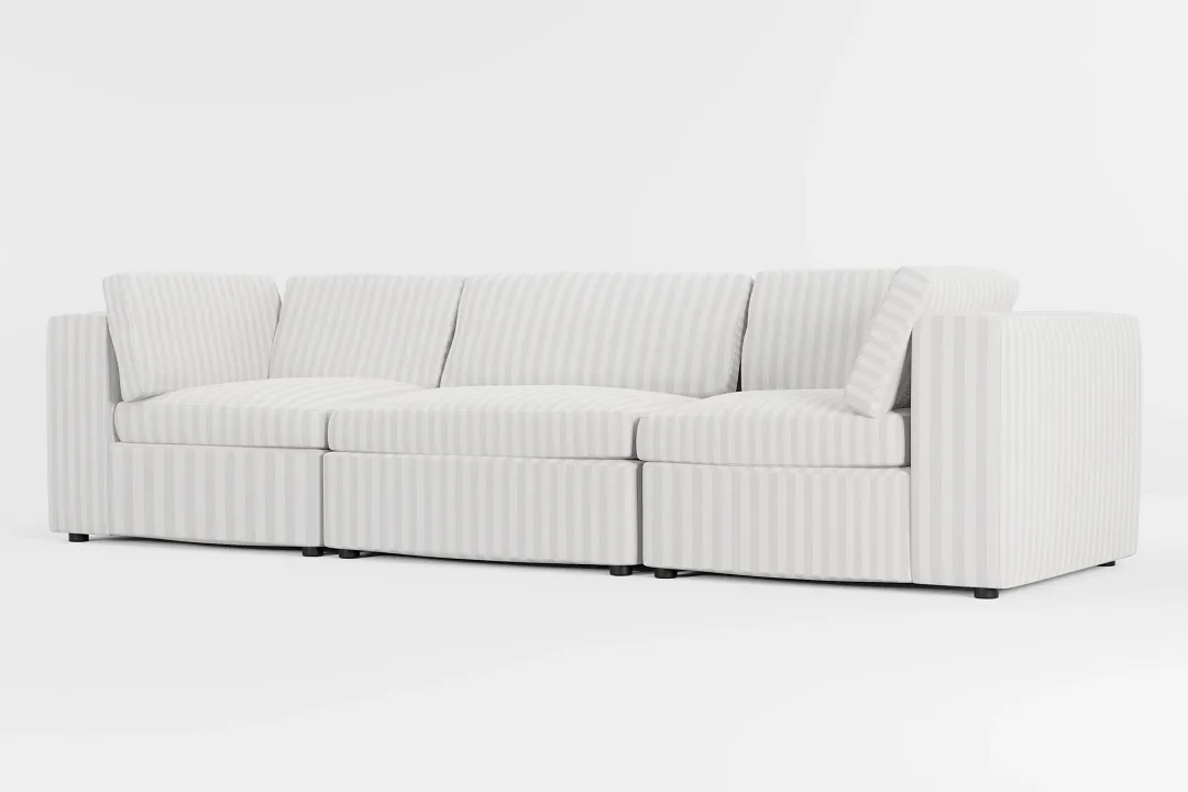 Destin Sea Lane Light Gray Fabric 3-piece Modular Sofa