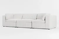 Destin Sea Lane Light Gray Fabric 3-piece Modular Sofa