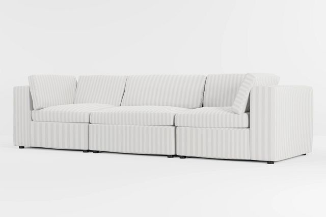Destin Sea Lane Light Gray Fabric 3-piece Modular Sofa