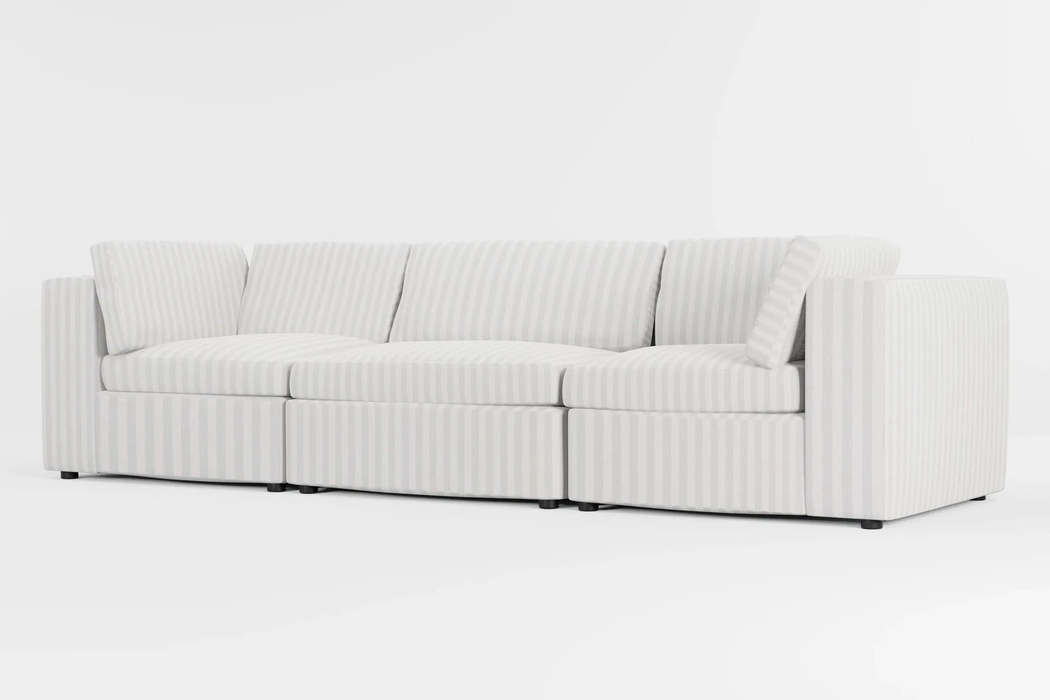 Destin Sea Lane Light Gray Fabric 3-piece Modular Sofa