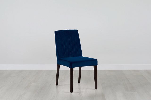 Fraser Dark Blue Velvet Upholstered Side Chair