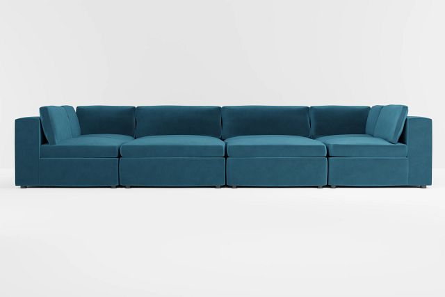Destin Joya Teal Velvet 8-piece Pit Sectional